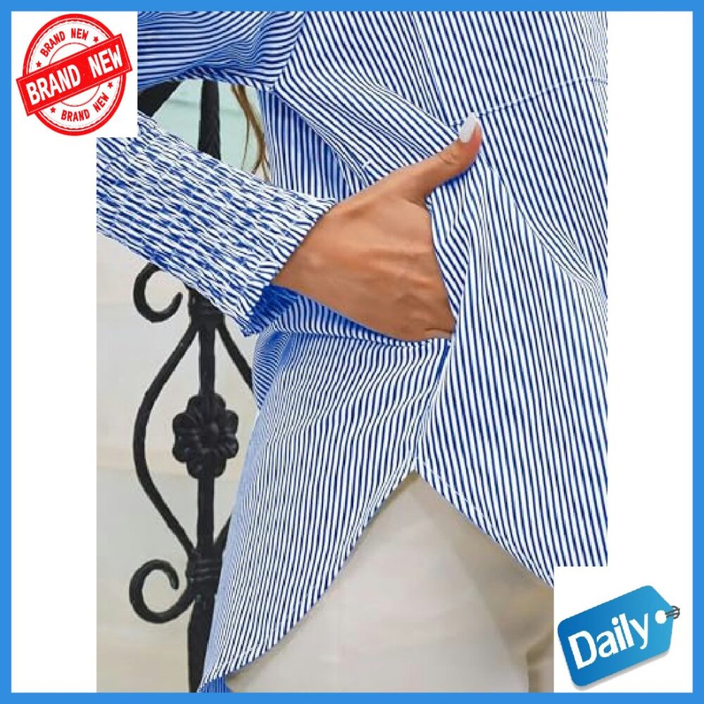 Oversized Wrinkle-Resistant Button-Down Shirt Wit… - image 6